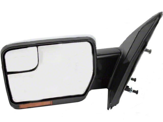 Replacement Powered Heated Foldaway Side Mirror with Turn Signal; Driver Side (11-14 F-150)