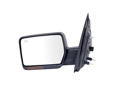 Powered Heated Memory Mirror with Puddle Light and Turn Signal; Paint to Match Black; Driver Side (07-08 F-150)