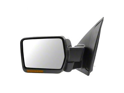 Powered Heated Memory Power Folding Mirror with Puddle Light and Turn Signal; Chrome; Driver Side (09-10 F-150)