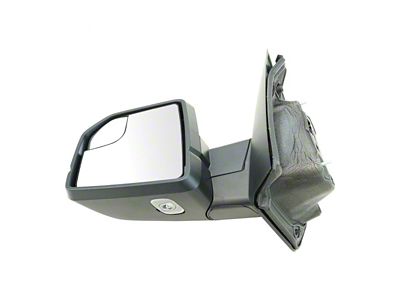 Powered Heated Memory Power Folding Mirror with Puddle Light and Turn Signal; Chrome; Driver Side (15-18 F-150)