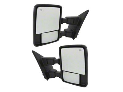 Powered Heated Memory Power Folding Towing Mirrors; Textured Black (13-14 F-150)