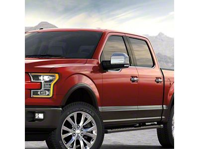 Powered Heated Mirror with LED Turn Signal; Driver Side; Chrome (15-18 F-150)