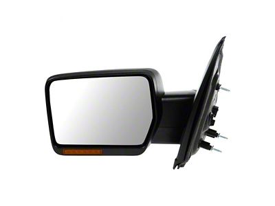 Powered Heated Mirror with Turn Signal; Textured Black; Driver Side (09-10 F-150)