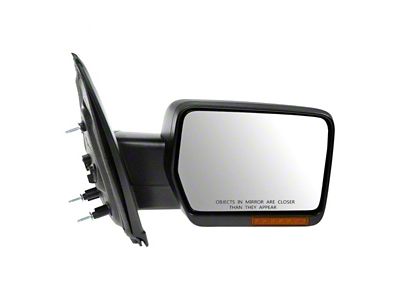 Powered Heated Mirror with Turn Signal; Textured Black; Passenger Side (09-10 F-150)