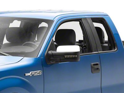 Powered Heated Mirrors with LED Turn Signal and Puddle Lights; Chrome (07-14 F-150)
