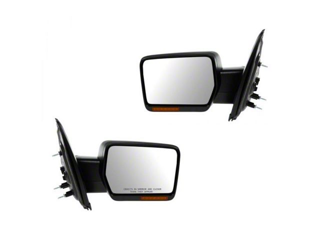 Powered Heated Mirrors with Turn Signal; Textured Black (09-10 F-150)