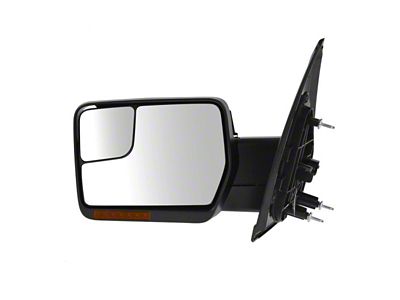 Powered Heated Power Folding Mirror with Puddle Light and Turn Signal; Chrome; Driver Side (04-08 F-150)