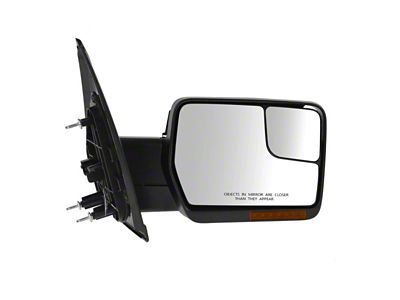 Powered Heated Power Folding Mirror with Puddle Light and Turn Signal; Chrome; Passenger Side (04-08 F-150)
