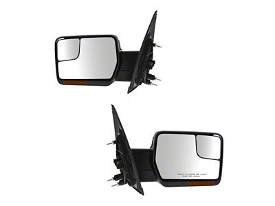 Powered Heated Power Folding Mirrors with Puddle Lights and Turn Signal; Chrome (04-08 F-150)
