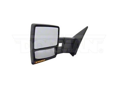 Powered Heated Side Mirror with Turn Signal and Puddle Light; Driver Side; Textured Black (08-12 F-150 w/o Memory Mirrors & w/ Towing Package)