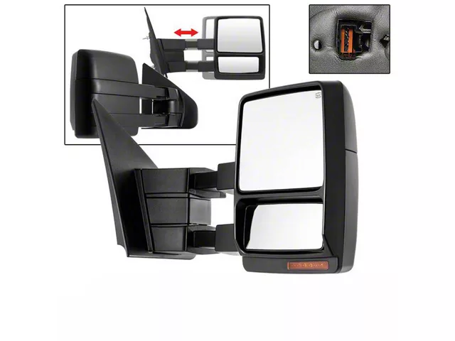 Powered Heated Telescoping Mirror with Amber LED Turn Signal; Passenger Side (07-14 F-150)