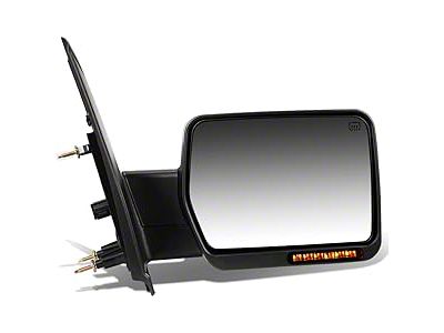 Powered Heated Towing Mirror with Amber LED Turn Signal; Chrome; Passenger Side (04-14 F-150)