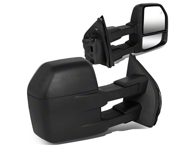 Powered Heated Towing Mirrors; Black (15-18 F-150)