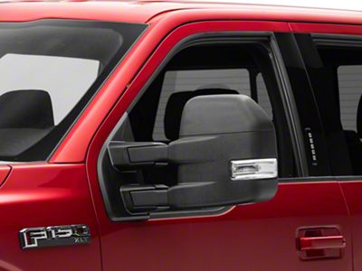 Powered Heated Towing Mirrors with LED Turn Signals; 22-Pin to 8 Pin Harness Adapter; Black (15-18 F-150)