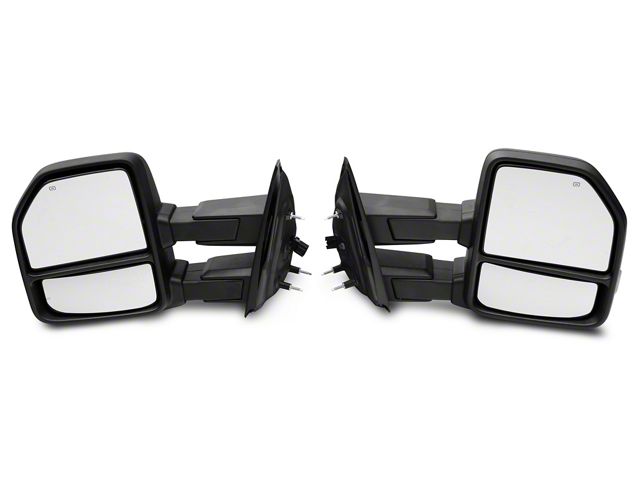 Powered Heated Towing Mirrors with Smoked LED Turn Signals; Black (04-06 F-150)