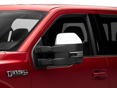Powered Heated Towing Mirrors with Smoked LED Turn Signals; Chrome (15-18 F-150)