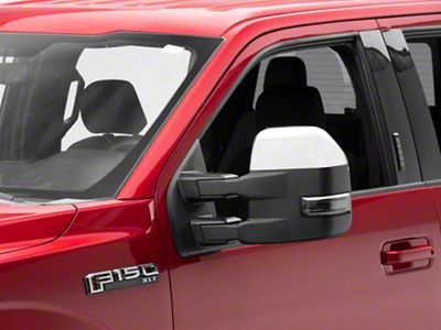 Powered Heated Towing Mirrors with Smoked LED Turn Signals; Chrome (15-19 F-150)