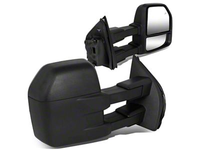 Powered Heated Towing Mirrors; Black (15-18 F-150 w/ 22-Pin Plug)