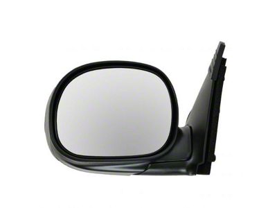 Powered Mirror; Gloss Black; Driver Side (98-00 F-150; 01-02 F-150 Regular Cab, SuperCab)