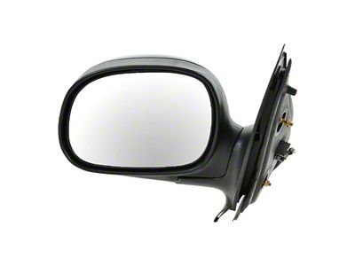 Powered Mirror; Gloss Black; Driver Side (01-02 F-150 SuperCrew)