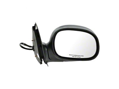 Powered Mirror; Gloss Black; Passenger Side (98-00 F-150; 01-02 F-150 Regular Cab, SuperCab)