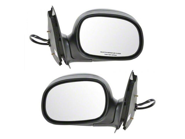 Powered Mirrors; Gloss Black (98-02 F-150 Regular Cab, SuperCab)