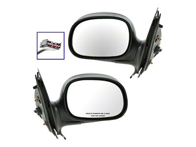 Powered Mirrors; Gloss Black (01-02 F-150 SuperCrew)