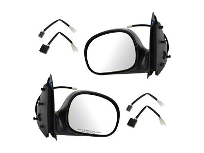 Powered Mirrors; Textured Black (98-00 F-150; 01-02 F-150 Regular Cab, SuperCab)