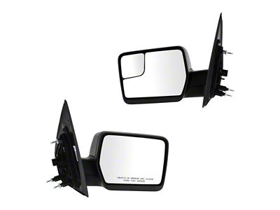 Powered Mirrors with Amber Reflectors; Textured Black (04-14 F-150)