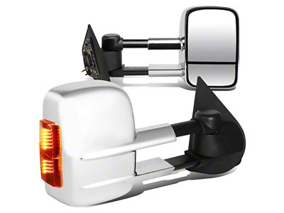 Powered Towing Mirrors with Amber Turn Signals; Chrome (97-03 F-150 Regular Cab, SuperCab)