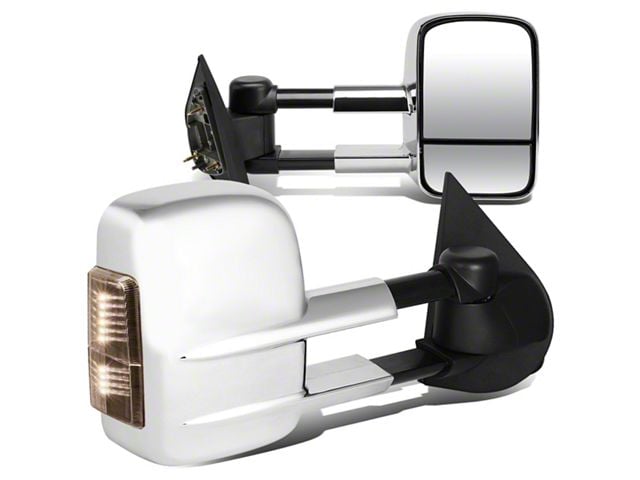 Powered Towing Mirrors with Smoked Turn Signals; Chrome (97-03 F-150 Regular Cab, SuperCab)