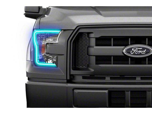 Profile Prism Fitted Halos; RGB (15-17 F-150 w/ Factory Halogen Headlights)