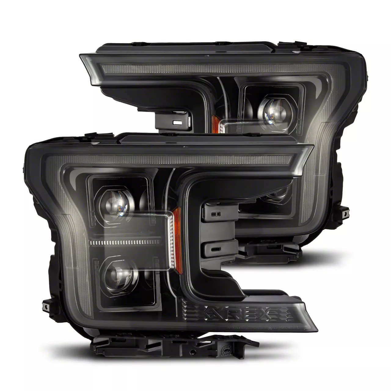 PRO-Series 14th Gen G2 Style Projector Headlights; Alpha Black Housing; Clear Lens (18-20 F-150 w/ Factory LED Headlights)