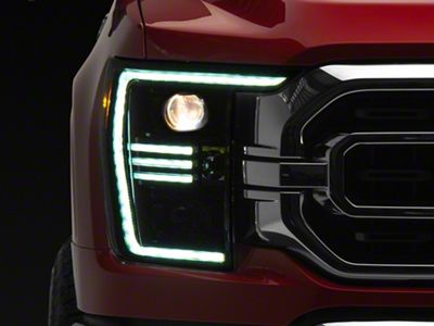 PRO-Series Projector Headlights; Alpha Black Housing; Clear Lens (21-23 F-150 w/ Factory Halogen Headlights)