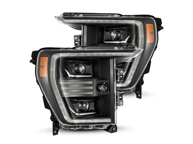 PRO-Series Projector Headlights; Black Housing; Clear Lens (21-23 F-150 w/ Factory LED Projector Headlights)