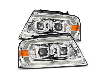 PRO-Series Projector Headlights; Chrome Housing; Clear Lens (04-08 F-150)