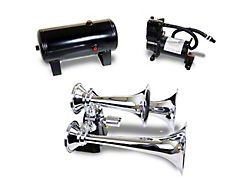 Kleinn ProBlaster ABS Triple Train Horn System; Chrome (Universal; Some Adaptation May Be Required)