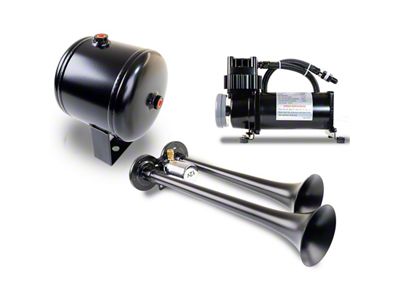 ProBlaster Compact Dual Air Horn System; Black (Universal; Some Adaptation May Be Required)