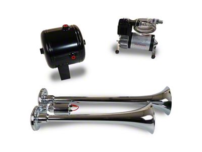 ProBlaster Compact Dual Air Horn System; Chrome (Universal; Some Adaptation May Be Required)