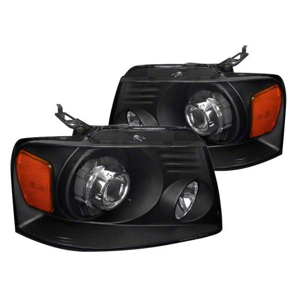 Projector Headlights; Matte Black Housing; Clear Lens (04-08 F-150)