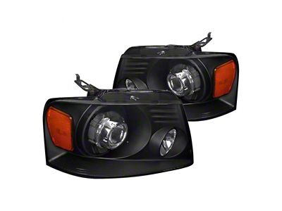 Projector Headlights; Matte Black Housing; Clear Lens (04-08 F-150)
