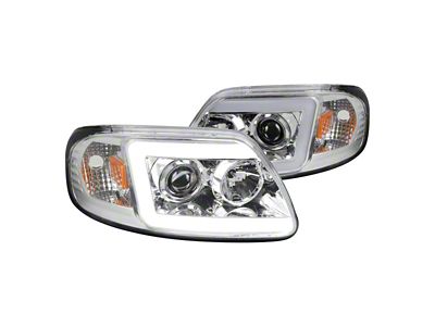 LED C-Bar Projector Headlights; Chrome Housing; Clear Lens (97-03 F-150)