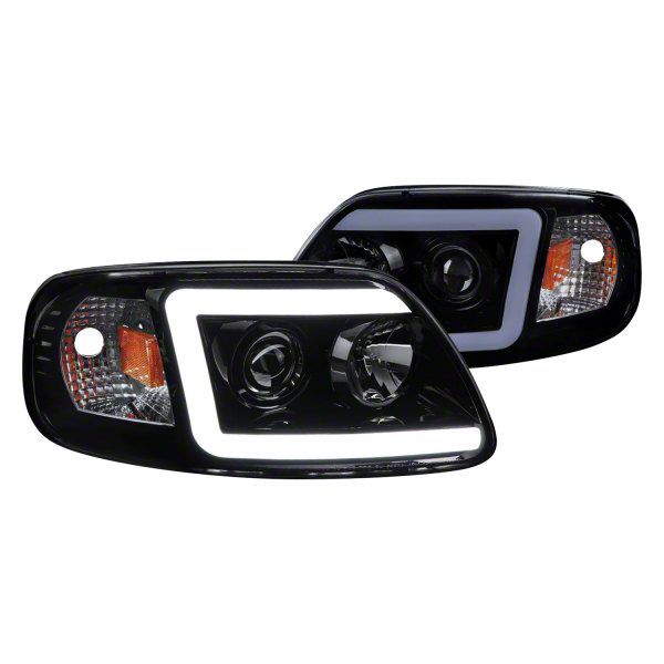 Dual Halo Projector Headlights; Gloss Black Housing; Smoked Lens (97-03 F-150)