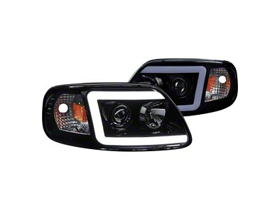 Dual Halo Projector Headlights; Gloss Black Housing; Smoked Lens (97-03 F-150)