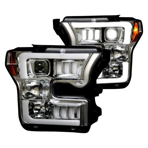 Projector Headlights; Chrome Housing; Clear Lens (15-17 F-150 w/ Factory Halogen Headlights)