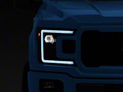 Projector Headlights with Sequential Turn Signals; Matte Black Housing; Smoked Lens (18-20 F-150 w/ Factory Halogen Headlights)