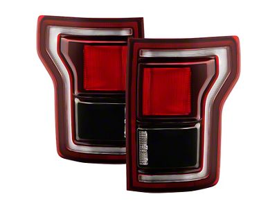 Raptor BSD Style LED Tail Lights; Chrome Housing; Red Smoked Lens (15-20 F-150 w/ Factory Halogen Tail Lights)