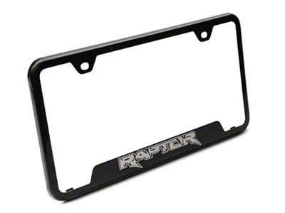 Raptor License Plate Frame; Black (Universal; Some Adaptation May Be Required)