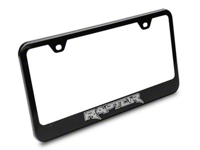 Raptor License Plate Frame; Black (Universal; Some Adaptation May Be Required)