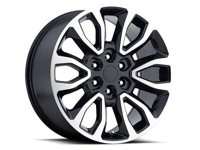 Raptor Style Gloss Black Machined 6-Lug Wheel; 20x9; 30mm Offset (21-24 F-150)